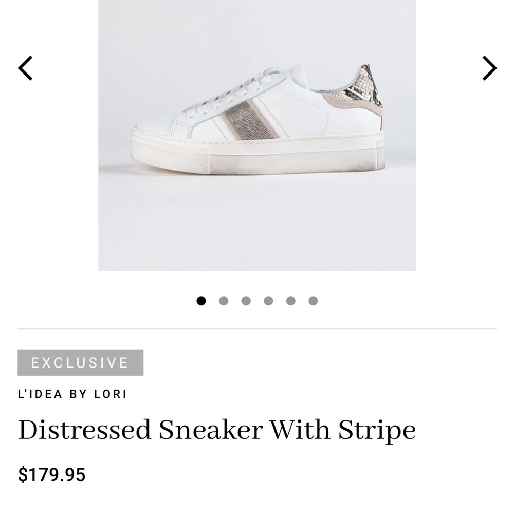 Distressed Leather Sneaker With Snakeskin Stripe size 37